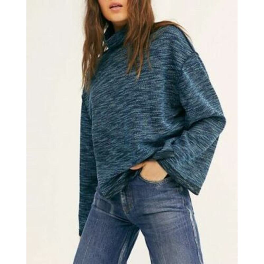 Free People We The Free Overboard Combo Sunny Days Turtleneck Mock Sweater XS